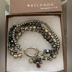 Silpada sterling silver hematite multi strand bracelet